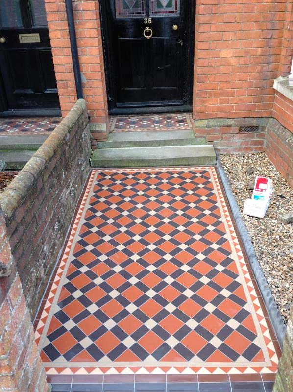 Path in Newbury, Berkshire, after tiling
